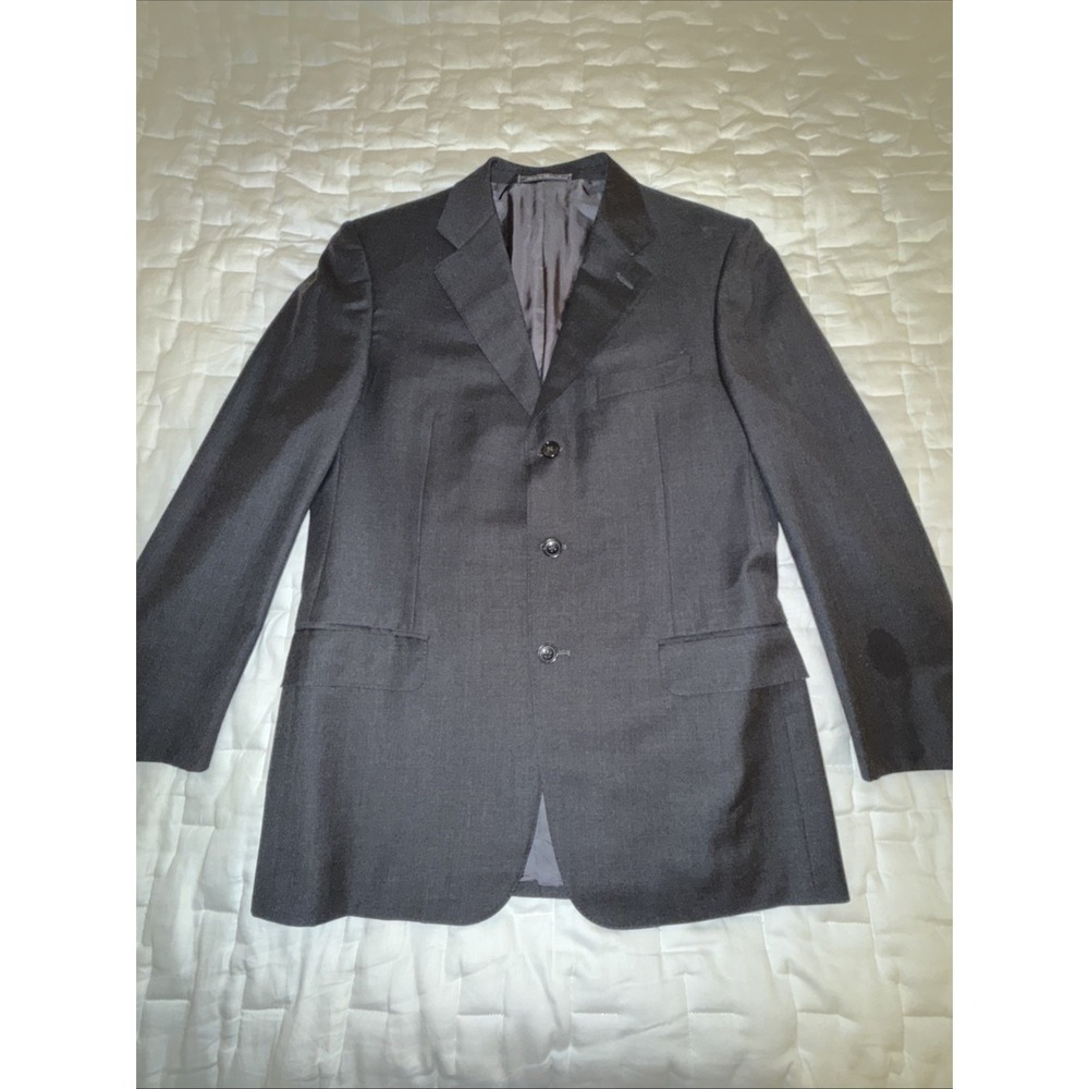 Ermenegildo Zegna Wool Blazer‎ Black 42R Fine Worsted Super 100 Made Switzerland